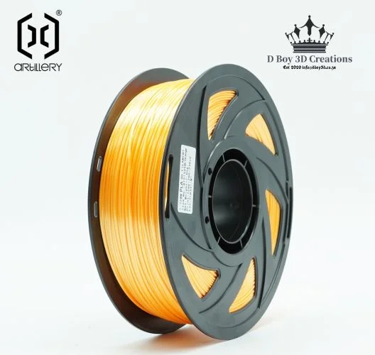 Artillery-Filament-OrangeSilk-PLA+ 1.75mm-1kg-SKU-ARTSORNGPLA+175 -dboy3d.co.za-filament-and-printers.Order Online Artillery Filament Orange Silk PLA+. 3D Printing specialist and filament supplier in South Africa. Nationwide Delivery. DBoy3D