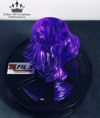 Fil X -Purple Glitter -SBS 1.75mm-500g-SKU-FILGPURPSBS175 -dboy3d.co.za-filament-and-printers.Order Online Fil X Filament Purple Glitter SBS 3D Printing specialist and filament supplier in South Africa. Nationwide Delivery. DBoy3D