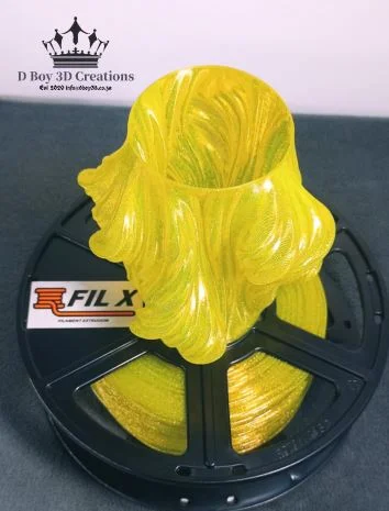 Fil X -Yellow Glitter -SBS 1.75mm-500g-SKU-FILGYELLSBS175 -dboy3d.co.za-filament-and-printers.Order Online Fil X Filament Yellow Glitter SBS 3D Printing specialist and filament supplier in South Africa. Nationwide Delivery. DBoy3D