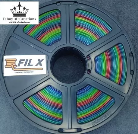 Fil X -Translucent Rainbow -PLA 1.75mm-1kg-SKU-FILTRAINPLA175 -dboy3d.co.za-filament-and-printers.Order Online Fil X Filament Translucent Rainbow PLA 3D Printing specialist and filament supplier in South Africa. Nationwide Delivery. DBoy3D