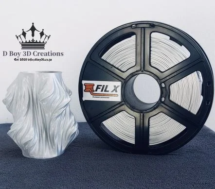 Fil X -Silk Silver-PLA+ 1.75mm-0.8kg-SKU-FILXSSILVPLA+175 -dboy3d.co.za-filament-and-printers. Order Online Fil X Filament Silk Silver PLA+ 3D Printing specialist and filament supplier in South Africa. Nationwide Delivery. DBoy3D