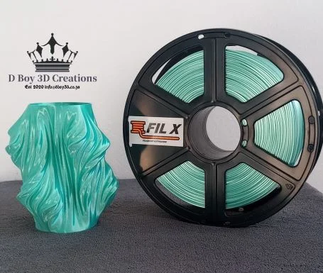 Fil X -Silk Turquoise-PLA+ 1.75mm-0.8kg-SKU-FILXSTURQPLA+175 -dboy3d.co.za-filament-and-printers. Order Online Fil X Filament Silk Turquoise PLA+ 3D Printing specialist and filament supplier in South Africa. Nationwide Delivery. DBoy3D