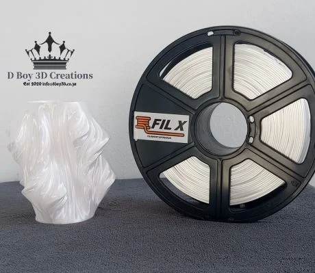 Fil X -Silk White-PLA+ 1.75mm-0.8kg-SKU-FILXSWHTPLA+175 -dboy3d.co.za-filament-and-printers. Order Online Fil X Filament Silk White PLA+ 3D Printing specialist and filament supplier in South Africa. Nationwide Delivery. DBoy3D