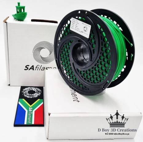 SA -Filament-Green -PLA 1.75mm-1kg-SKU-SAFGRNPLA175 -dboy3d.co.za-filament-and-printers.Order Online SA Filament Green PLA. 3D Printing specialist and filament supplier in South Africa. Nationwide Delivery. DBoy3D